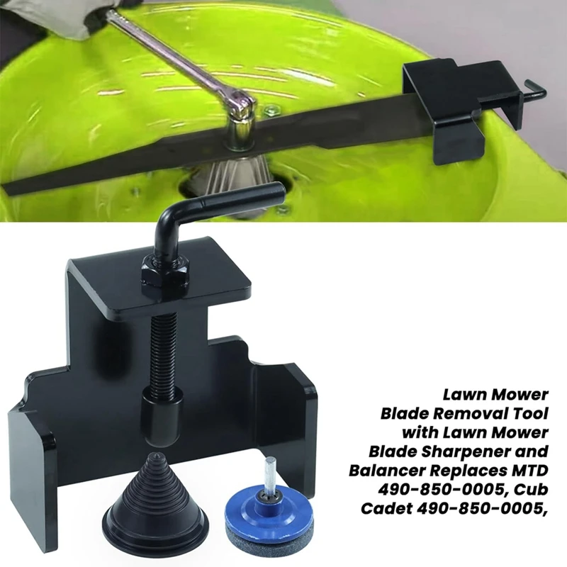 TOP Lawn Mower Blade Removal Tool With Lawn Mower Blade Sharpener And Balancer Replaces 490-850-0005 Blade Removal Tool