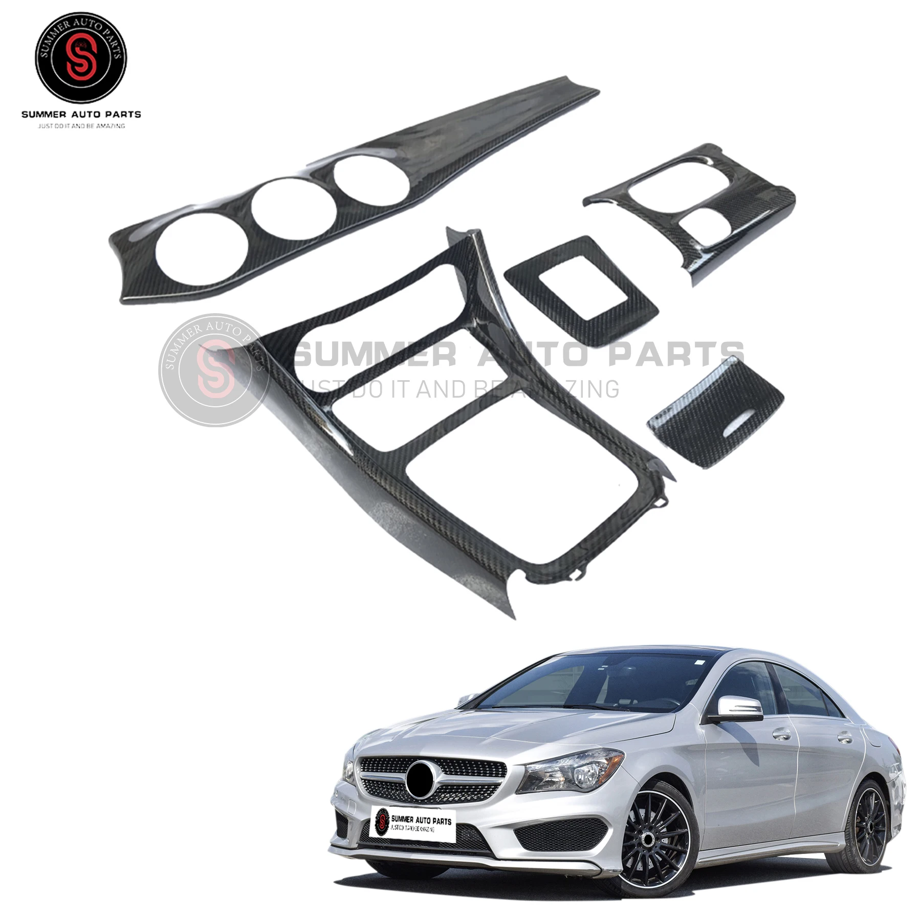 Interior Accessories Luxury DashBoard Decorations Plate Kit Carbon Fiber Car Set Kit  for CLA CLASS W117