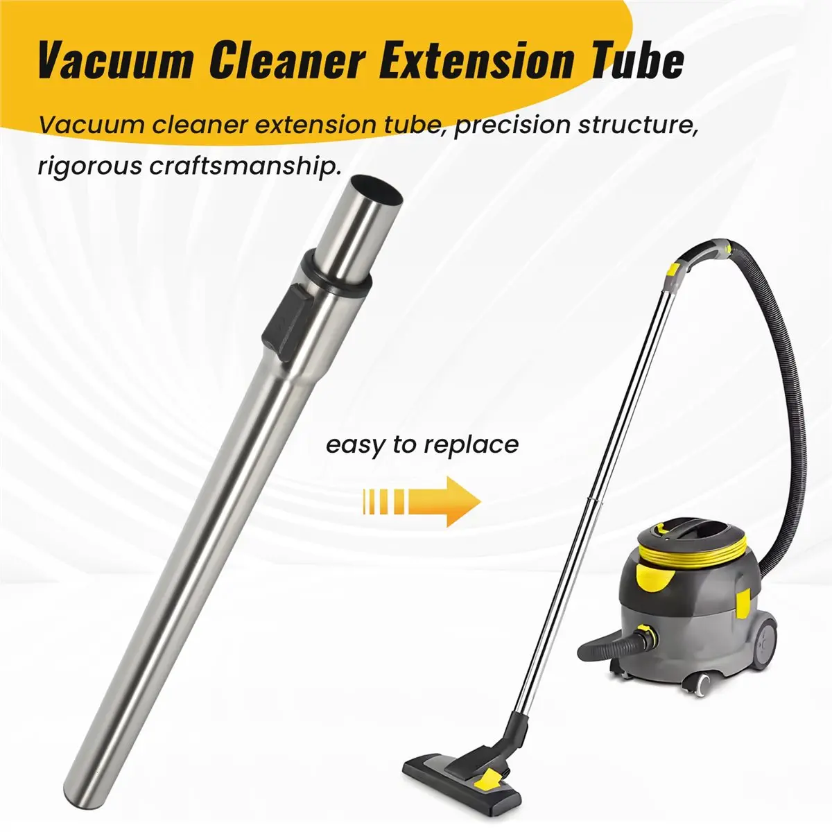 Tubo de Aço Inoxidável goodok para Aspiradores Karcher WD2 WD3 WD4 WD5 NT18 NT20 NT25 NT30 NT38, Tubo de Extensão Telescópico