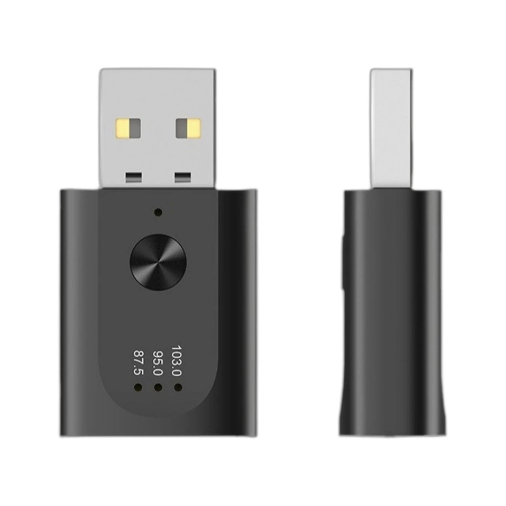 B63B-USB Bluetooth 5.3 อะแดปเตอร์เครื่องรับสัญญาณไร้สายเครื่องส่งสัญญาณบลูทูธพร้อมไมโครโฟนแฮนด์ฟรีสําหรับรถยนต์พร้อมวิทยุ FM