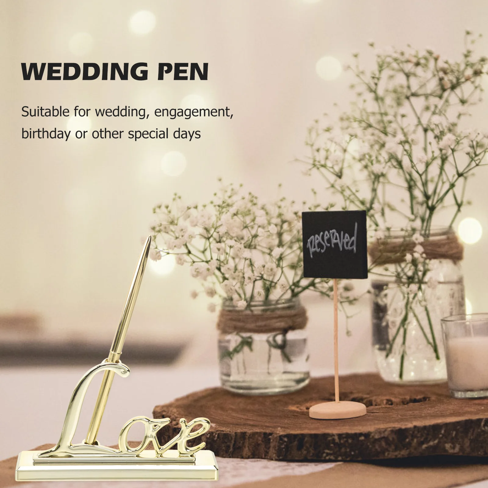 

Metal Wedding Signing Pen Delicate Guest Pen Unique Chic Party Sign Pen for Wedding Office Birthday Anniversary Silver