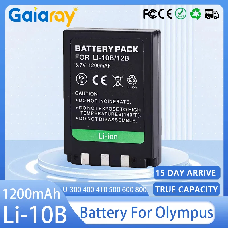 Li-10B Li-12B batería de cámara 1200mAh batería recargable para Olympus U-300 400 410 500 600 800 810 1000 C-760 765 70 7000 770