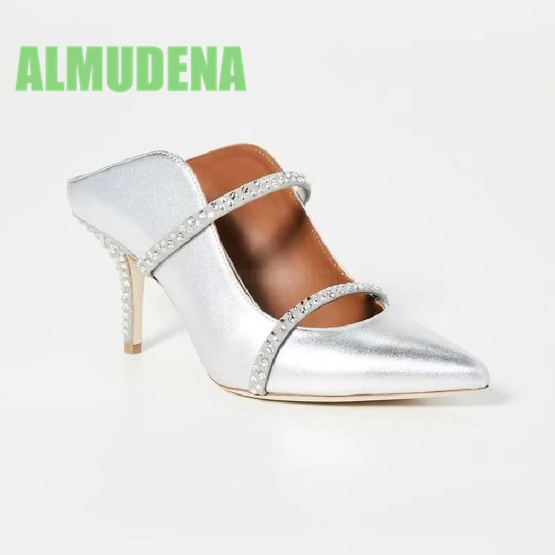 Customized High-Heeled Shoes with A Fashionable and Minimalist Style Featuring A Slim Heel and A Single Strap with An Empty Back