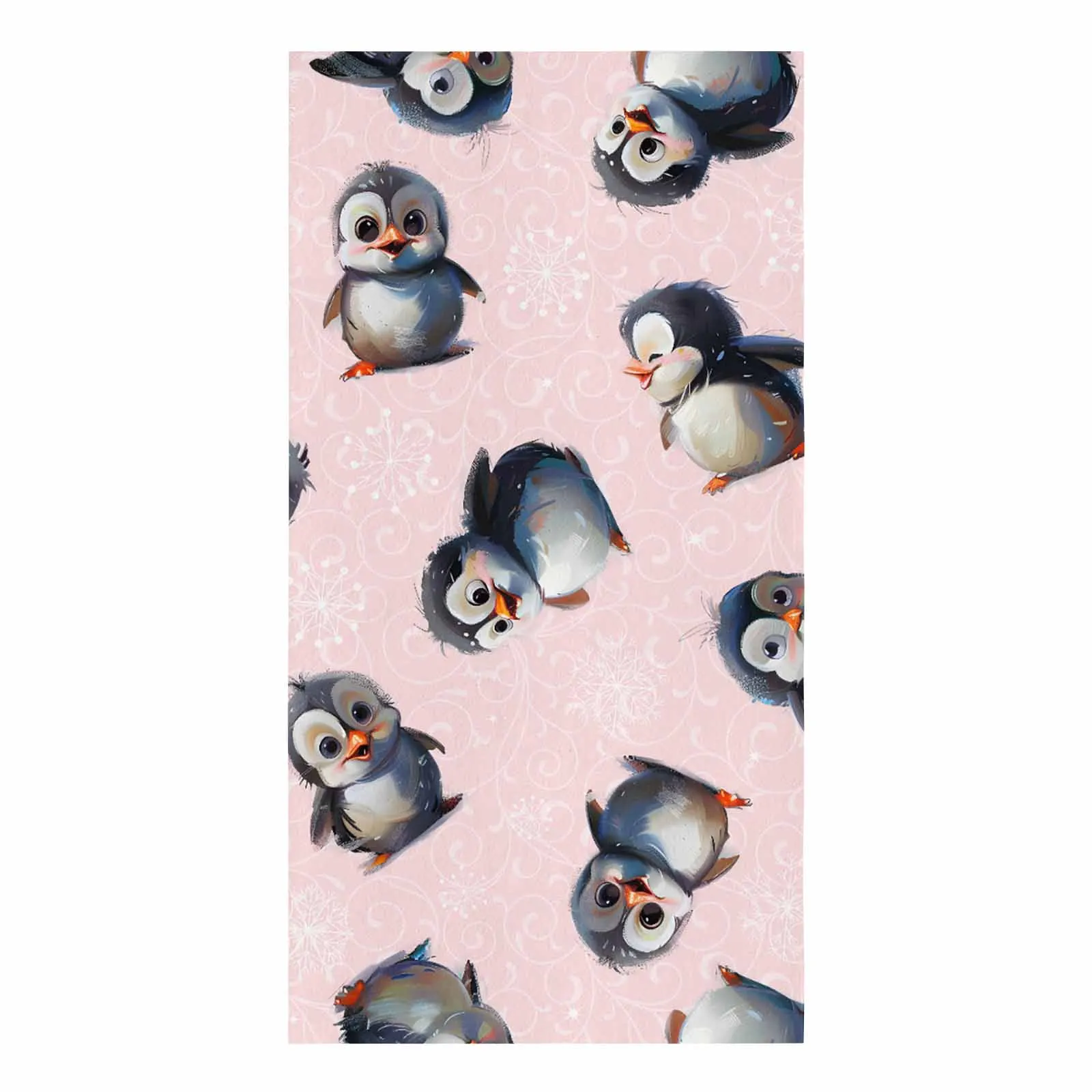 Christmas Texture Penguin Snowflake Microfiber Towel Absorbent Kitchen Cleaning Cloth Dish Towel Household Cleaning Towel