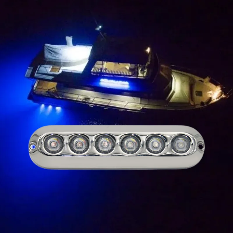 led marine yacht lamp ip68 barco anti corrosao luz subaquatica agua salgada dc 12v 24v 316l 60w aco inoxidavel 01