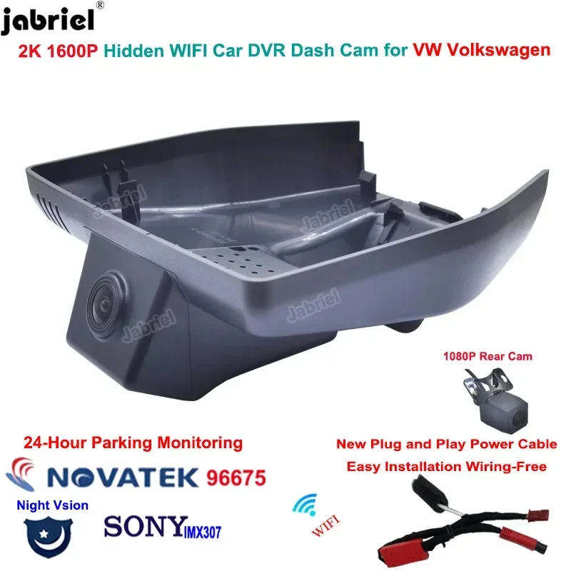 

Jabriel 2K 1600P Auto Wifi Car Dvr 24H Video Recorder For Volkswagen VW ID3 ID.3 id 3 id3 2021 2022 2023 Dash Cam Easy Install