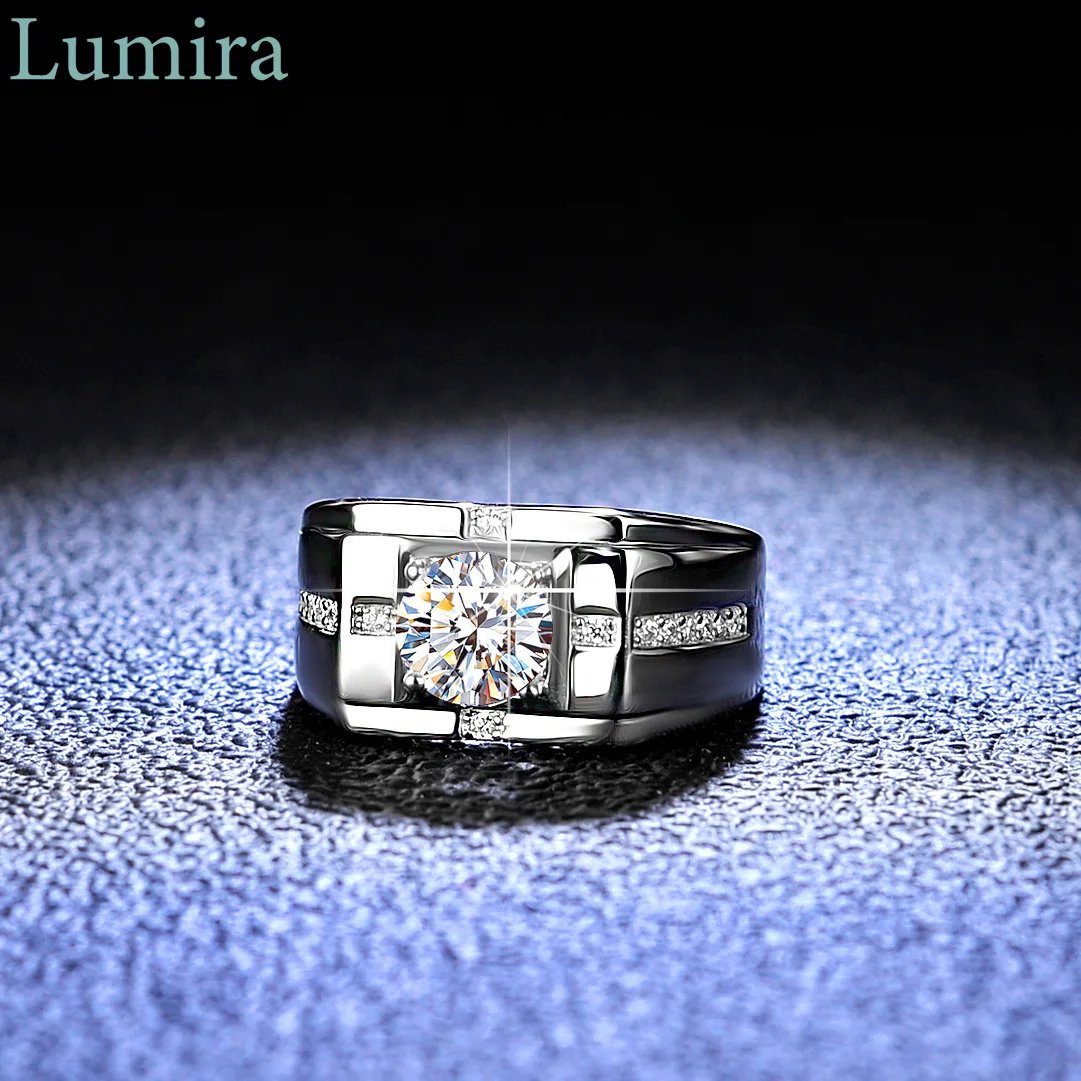 

Lumira минималистичные и элегантные мужские платиновые кольца PT950 1 карат обручальное кольцо с муассанитом для мужчин ювелирные изделия подарок на свадьбу