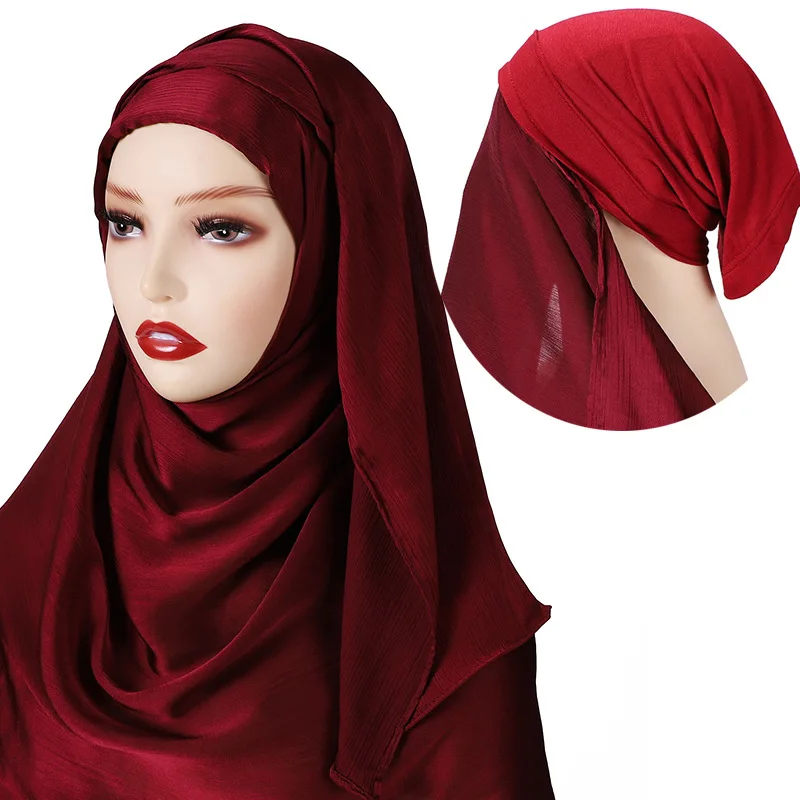 One Piece Easy Slip On Practical And Comfortable Handmade Muberra Instant Super Head Hijab Premium Quality Scarves For Women