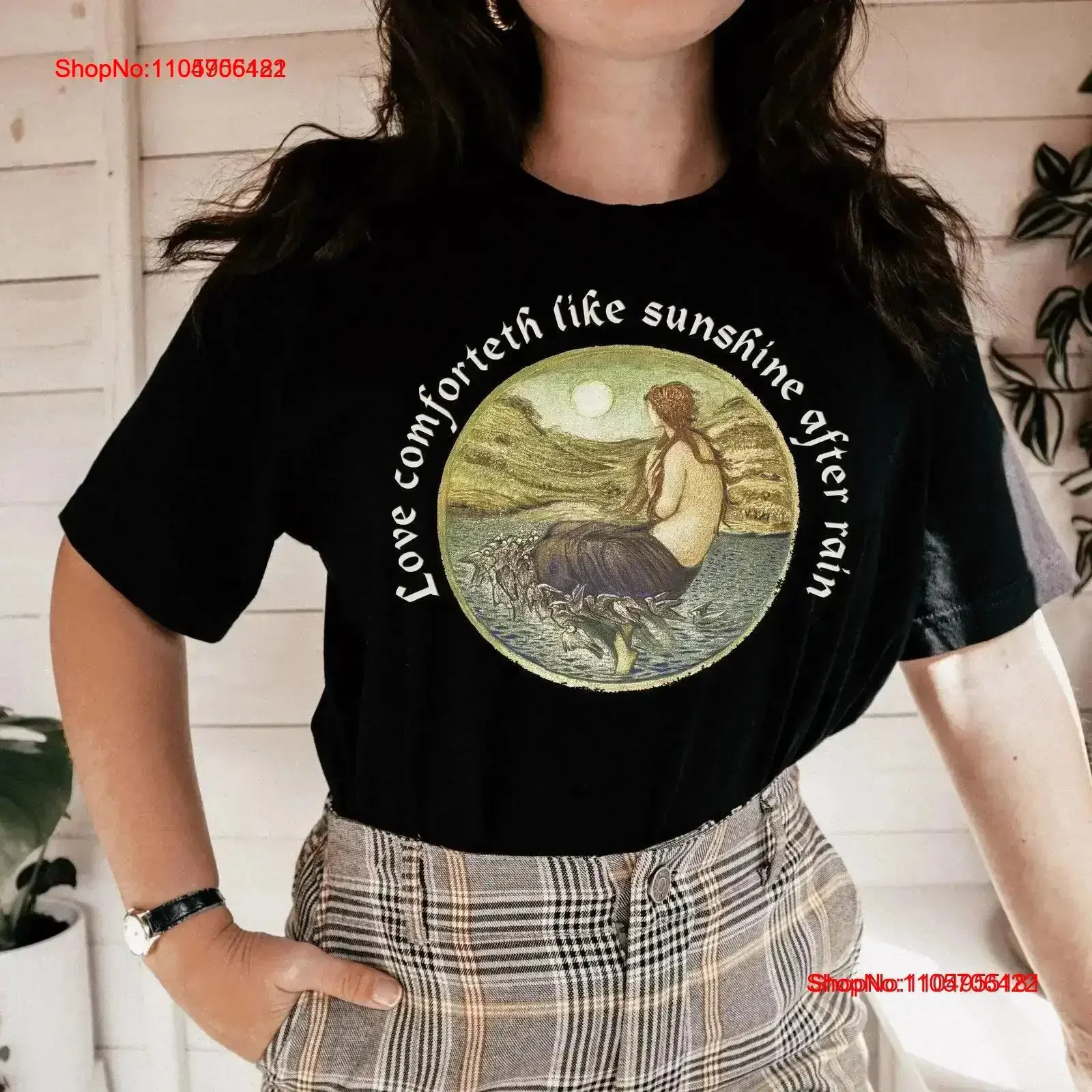 Shakespeare Goddess Venus Love Comforteth Like Sunshine After Rain Literary T Shirt Dark Academia Clothing vintage Washed