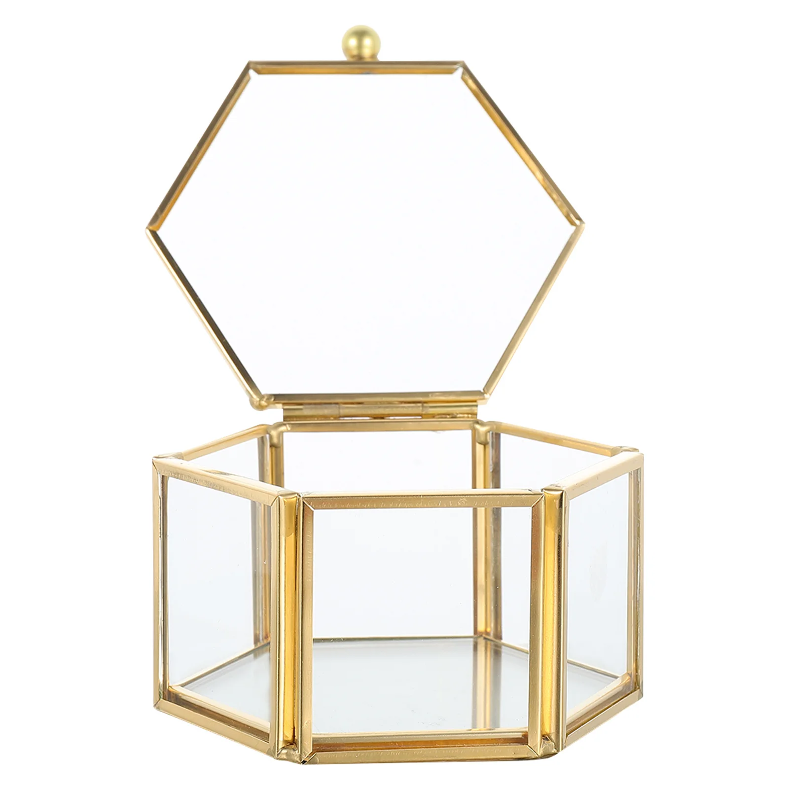 Fashion Jewelry Box Simple Bracelet Boxes Storage Hexagon Metal Holders Elegant