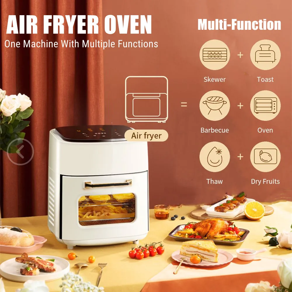 Air Fryer Household Large Capacity 15L Visual Oil-free Smart Oven French Fries Machine 220V 110V US EU 1500W Chicken Frying