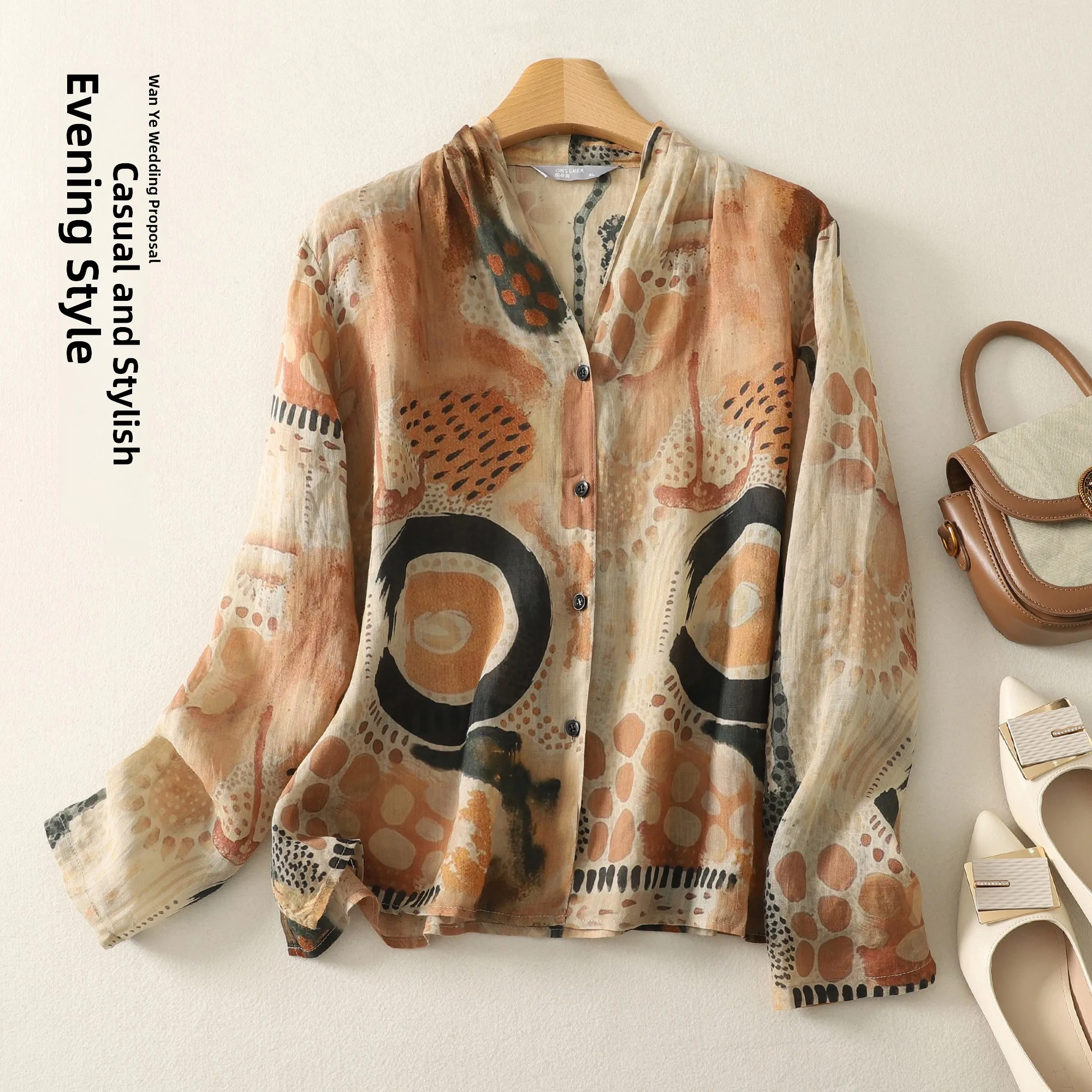 

Художественная винтажная свободная рубашка с длинными рукавами из тонкой хлопково-льняной ткани, весна-лето, новый стиль, женская модная повседневная блузка