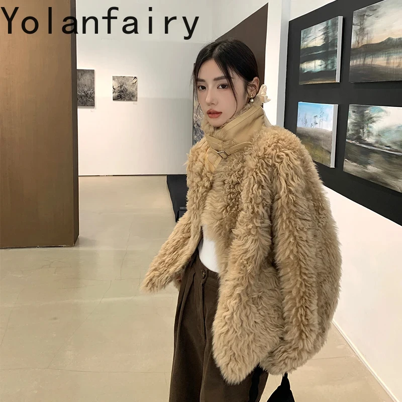 

High-end Natural Lamb Leather Fur Jacket for Women 2024 New Fashion Autumn Winter Short Real Fur Coat Luxury Jaqueta Feminina