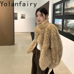 High-end Natural Lamb Leather Fur Jacket for Women 2024 New Fashion Autumn Winter Short Real Fur Coat Luxury Jaqueta Feminina