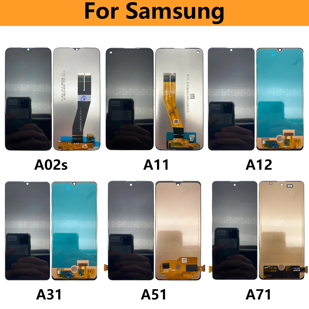 

100% Tested Original For Samsung Galaxy A01 A02 A02S A11 A12 A31 A51 A71 LCD Display Touch Screen Digitizer Assembly No Frame