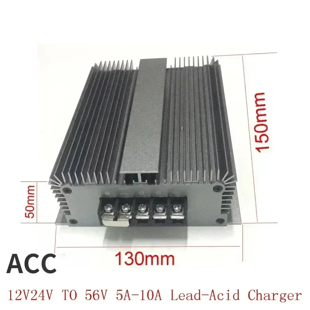 12V24V TO 56V 2A-10A Lead-Acid Charger boost converter DC DC Step up Car Battery Charger for automotives or auxiliary battery