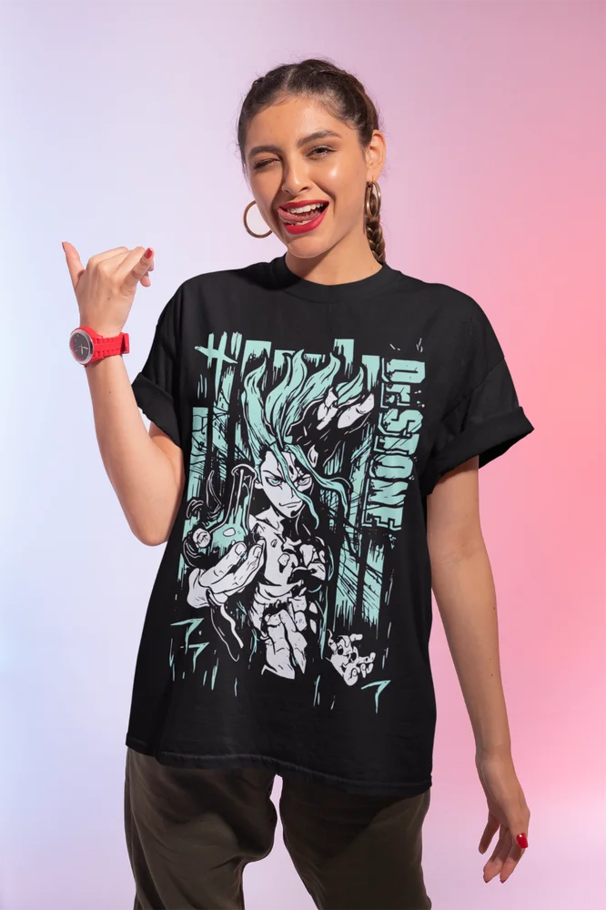 Dr. Stone Senku Ishigami Anime Manga Shirt Short-Sleeve Unisex T-Shirt Soft Tee