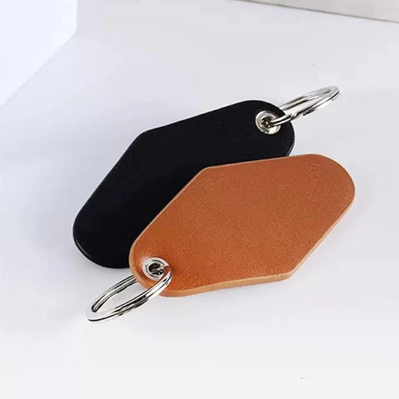 100pcs Custom Logo Free PU Leather Hotel Motel Movie Key Chains DIY Tag Pendant Keychain Keyring Mail Box Gifts