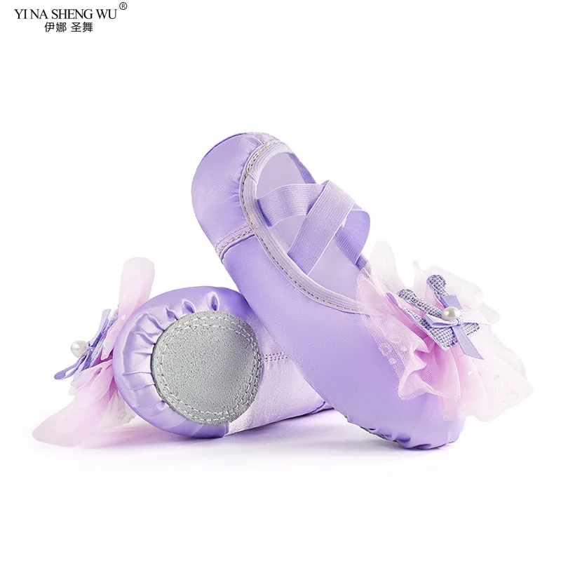 Crown Dance Shoes for Children's Ballet Latin Dance Soft Sole Dance Slippers Children Practise Ballerina Dance Training Shoes