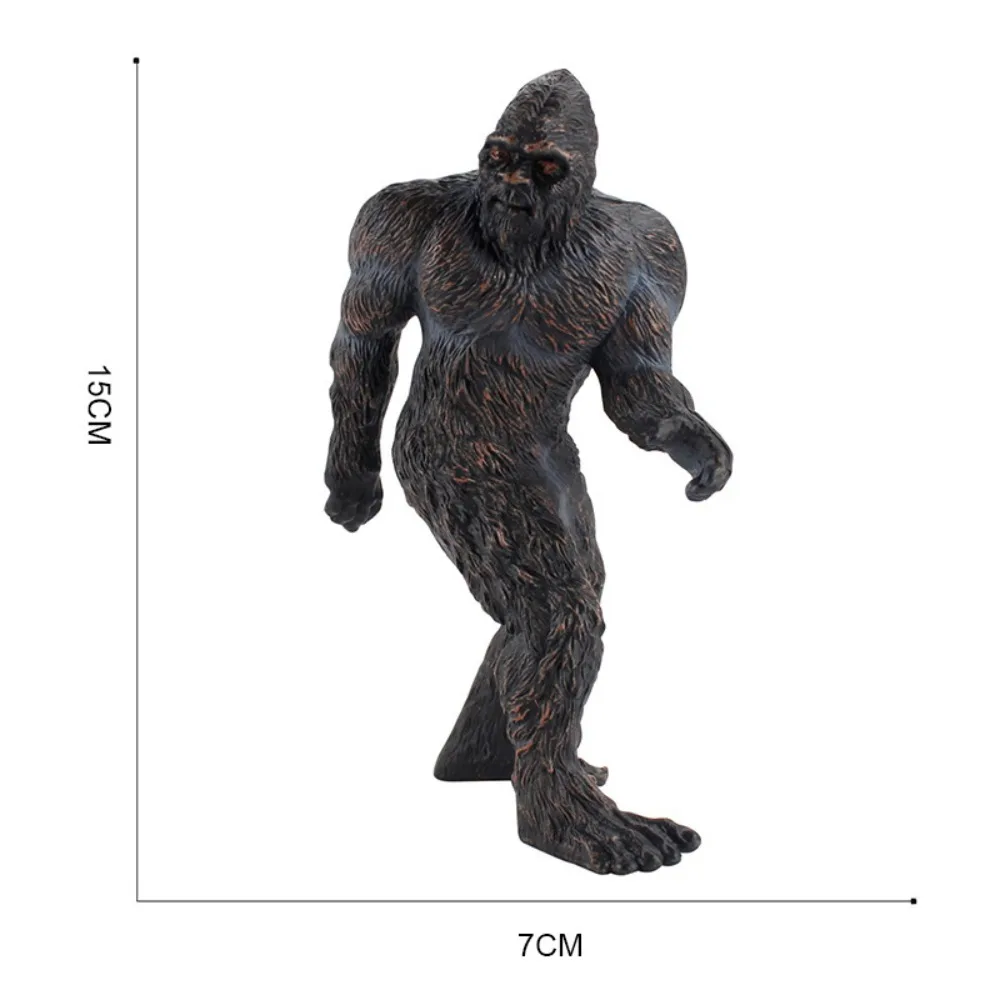 PVC Bigfoot Statue Exquisite 5.9inch Black Brown Primitive Animal Tabletop Decorations Indoor Desk Decoration Gift Office