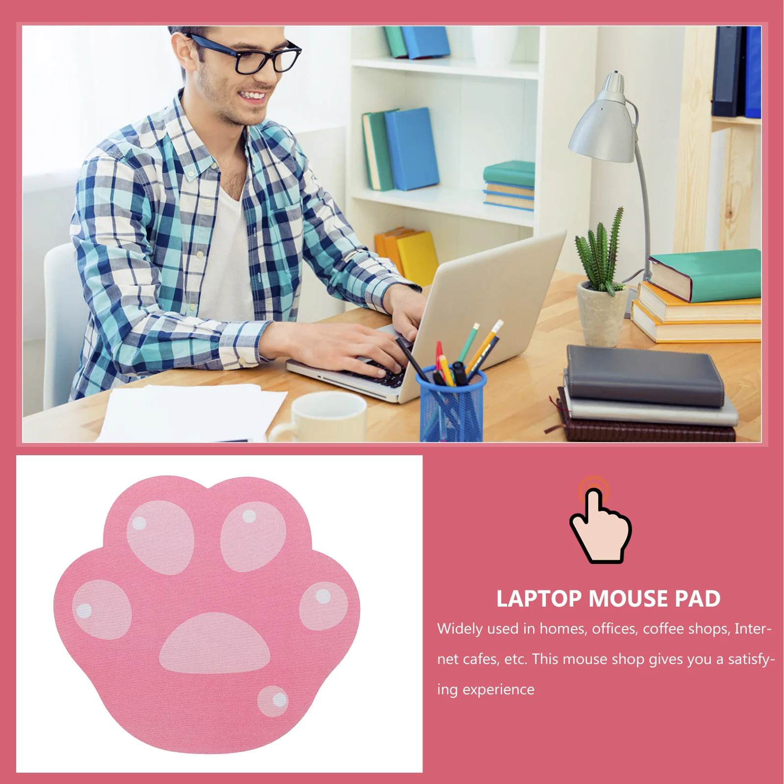 لوحة ماوس على شكل مخلب قطة بتصميم مخلب كرتوني، قاعدة مطاطية غير قابلة للانزلاق، حصيرة ماوس خفيفة الوزن للاستخدام في المكتب والمنزل والدراسة والكمبيوتر المحمول