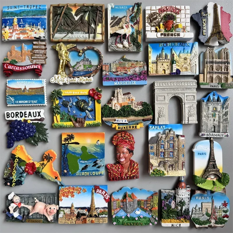 France Tourist Souvenir Fridge Magnets Corsica Cannes Nice Alsace Menton French Magnetic Stickers Decoration Travel Gifts