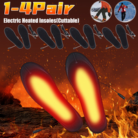 1-4Pair Electric Heated Insoles Cuttable Electric Heated Insoles USB Heating Warm Sock Pad Mat Winter Thermal Insole For Outdoor