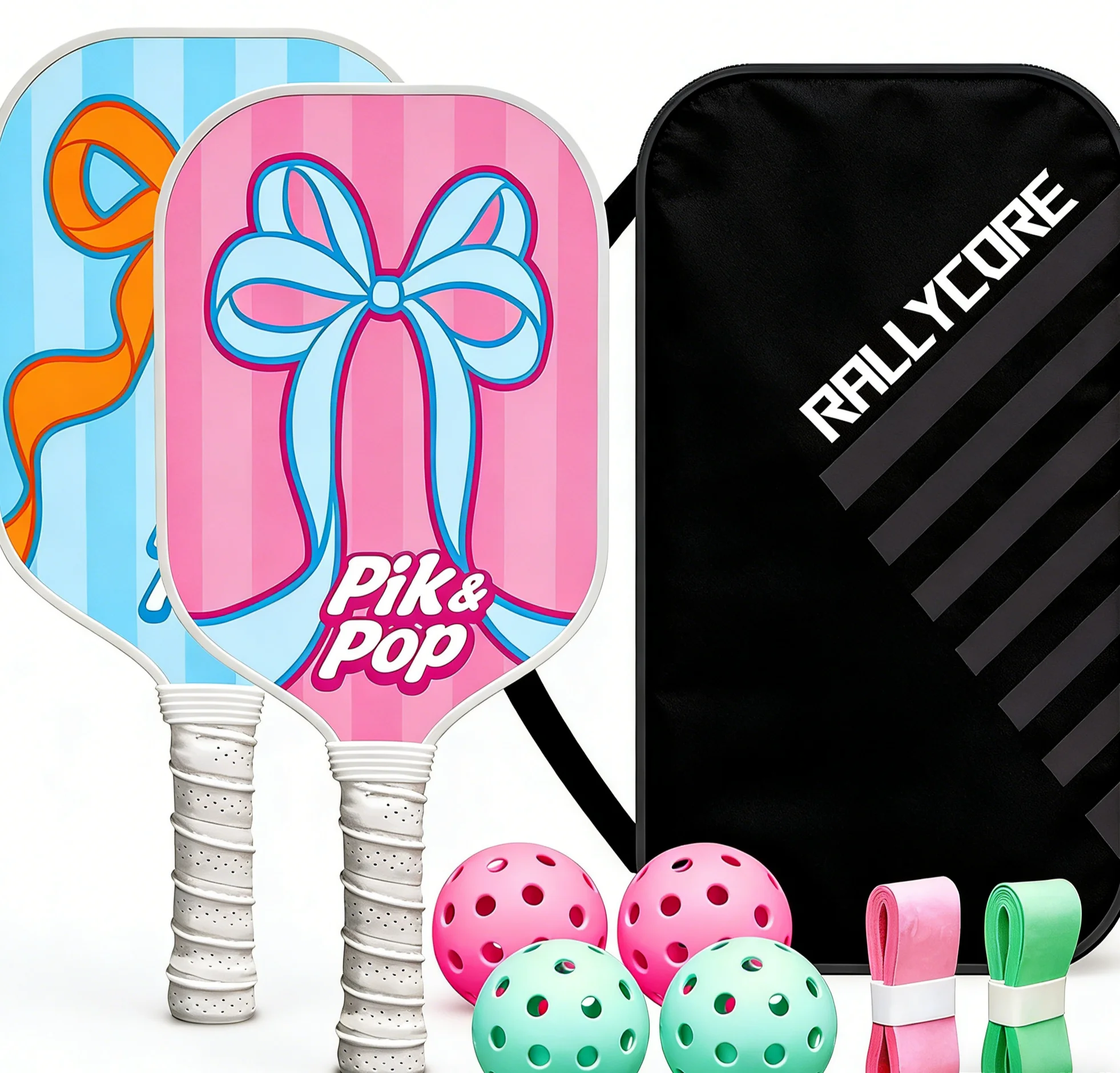 

USAPA Approved Pickleball Paddles Set of 2 with 4 Balls & Carry Bag