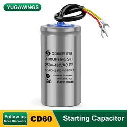 CD60 Motor Run Capacitor 450V 50/75/100/150/200/250/300/350/400UF Motor Starting Capacitor For Water Pump Air Conditioner