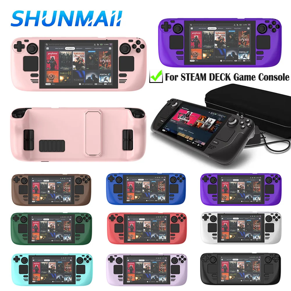 For Steam Deck Game Console Cover Shell with Bracket Shockproof Protection Case Frame Protector  Stand Non-slip Cover Accessorie