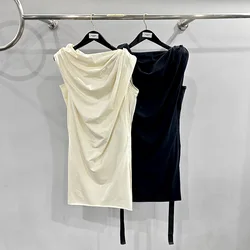 High Quality Cotton Women's Summer Personalized Design with A Small and Unique Style Double Layered Pleated Knitted Dress
