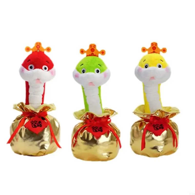 77HD 2025 Snake Toy Chinese New Year Musical Stuffed Animals Plush Toy Dancing Snake