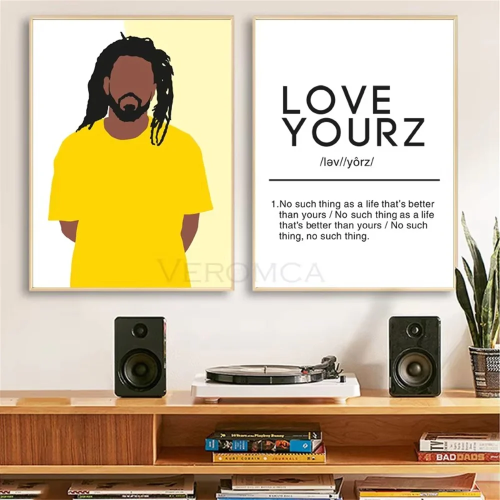 

J. Cole Rap Music Singer Poster Rapper Art Canvas Painting Love Yourz Definition Hip Hop Art Prints Wall Pictures Home Decor