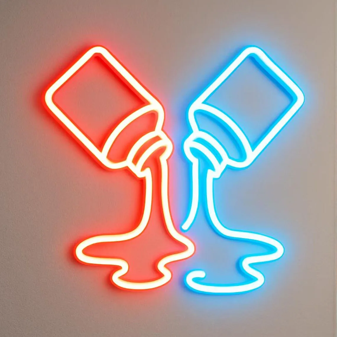 Nail Polish Bottles Leaking And Creating Colored Puddles Neon Sign,Nail Salon/Beauty Salon Led Sign,Nail Polish Bottles Decor