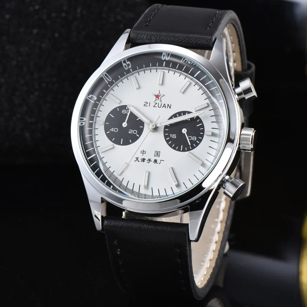 Vintage 1963 Aviation Watch for Men 42mm Classic Pilot Style Waterproof Chronograph Business Wristwatch Relogio Masculino