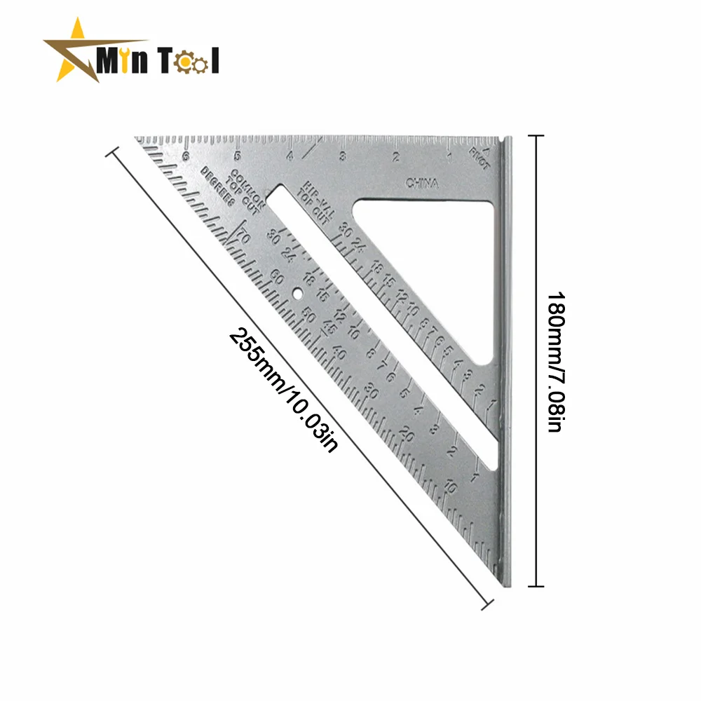 Carpenter Straight Ruler Aluminum Alloy Speed Protractor Miter 3 Right Angles Scriber Saw Guide Rail Set Square Hand Tool