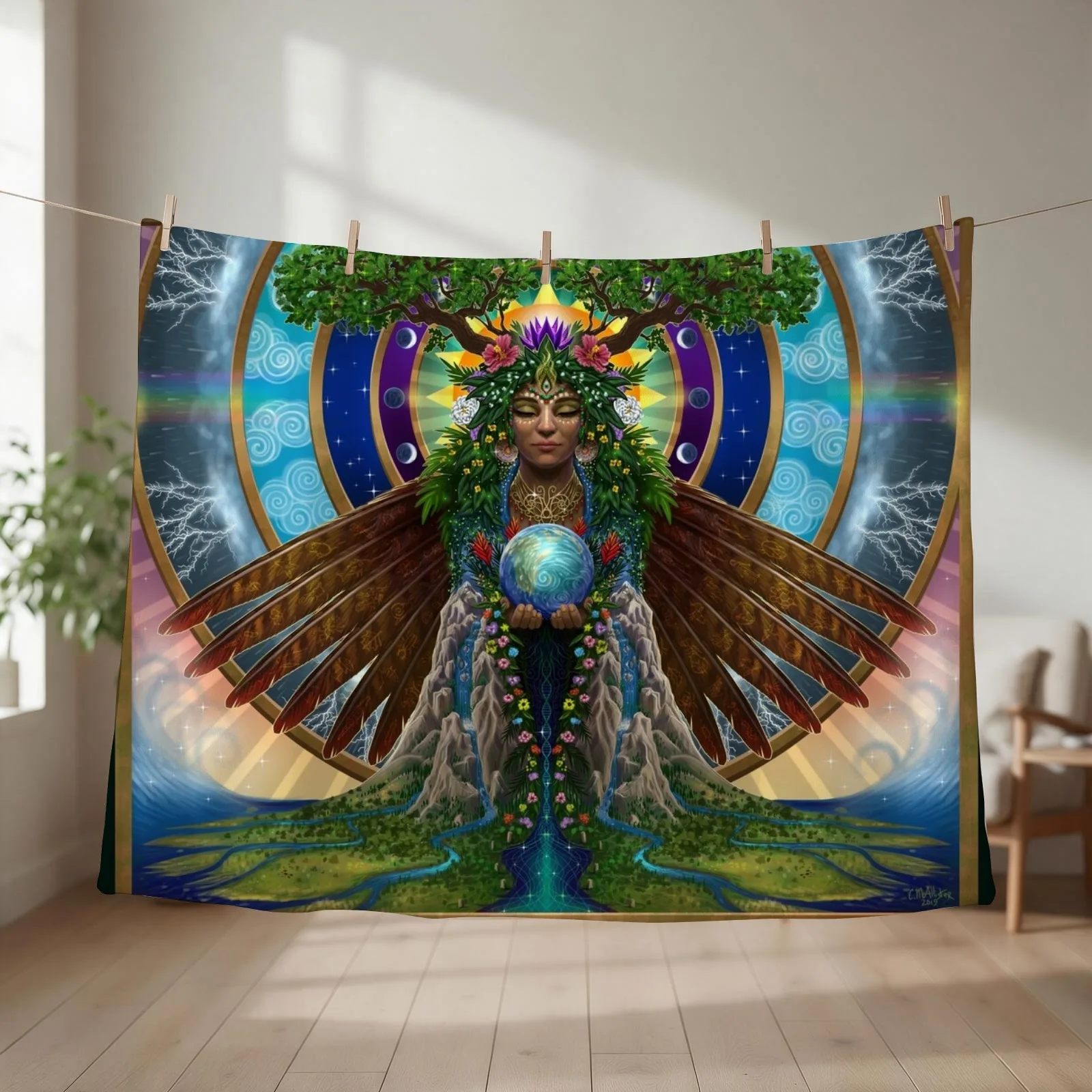 Gaia: Sacred System Throw Blanket couch cozy soft plush fuzzy picnic outdoor blanket