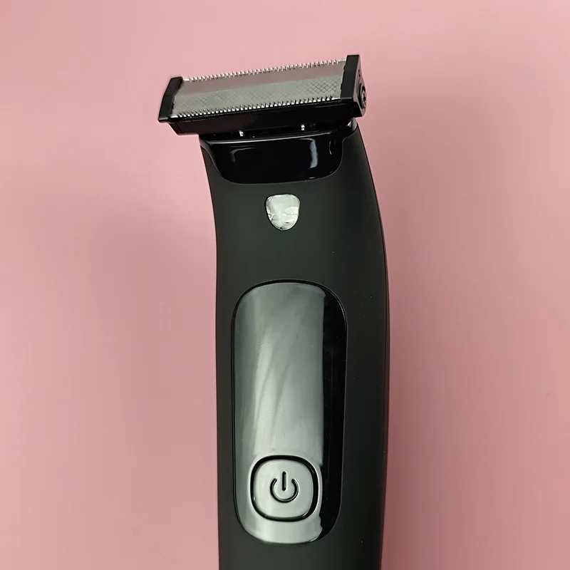 ماكينة تشذيب اللحية الكهربائية ذات الشفرة الواحدة مع ضوء LED، ماكينة تشذيب الوجه والجسم القابلة للتعديل، ماكينة تشذيب الشعر الكروية ذات الحافة