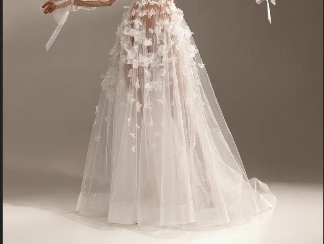 Robe de mariée en tulle avec fleurs 3D, robe de luxe pour les patients, longue veste, taille personnalisée