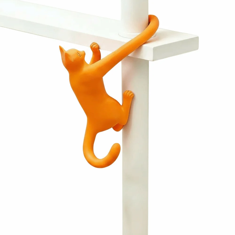 Storage Rack Cat Hanging Cat Night Light Lantern Cute Cat Hook Lamp 3D Creative Mini Lantern Cat Decor Bookshelf