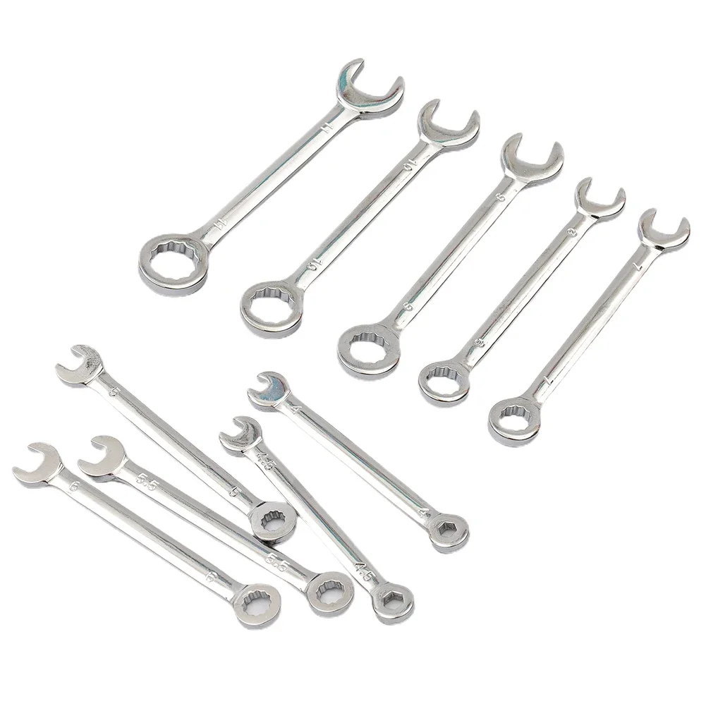 10pcs Combination Spanner Set Small Wrench Metric / Imperial Wrench Set Portable Power Tool Ratchet Wrench Car Repair Tools