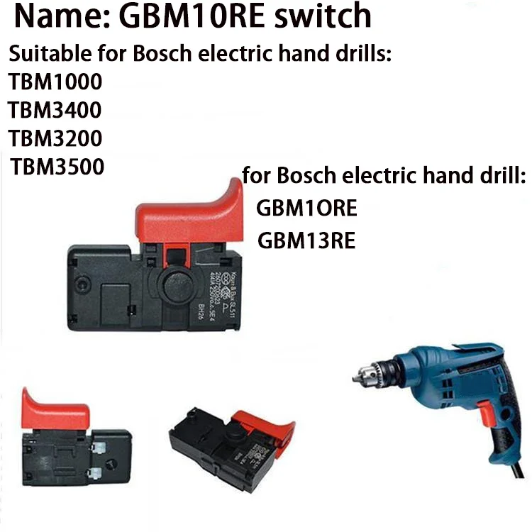 Electric Hammer Tool Parts Speed Governor Control Switch For Bosch Drill Switch GBM13RE GBM10RE GBM350RE TBM3400 TBM1000 TBM3500