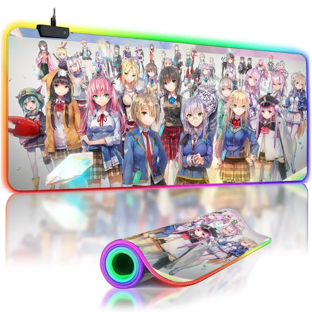 

RGB Backlit Large Mouse Pad Heaven Burns Red Mousepad Gamer LED Sexy Anime Grils Mouse Mat Non-Slip Table Play Mat Gaming Carpet