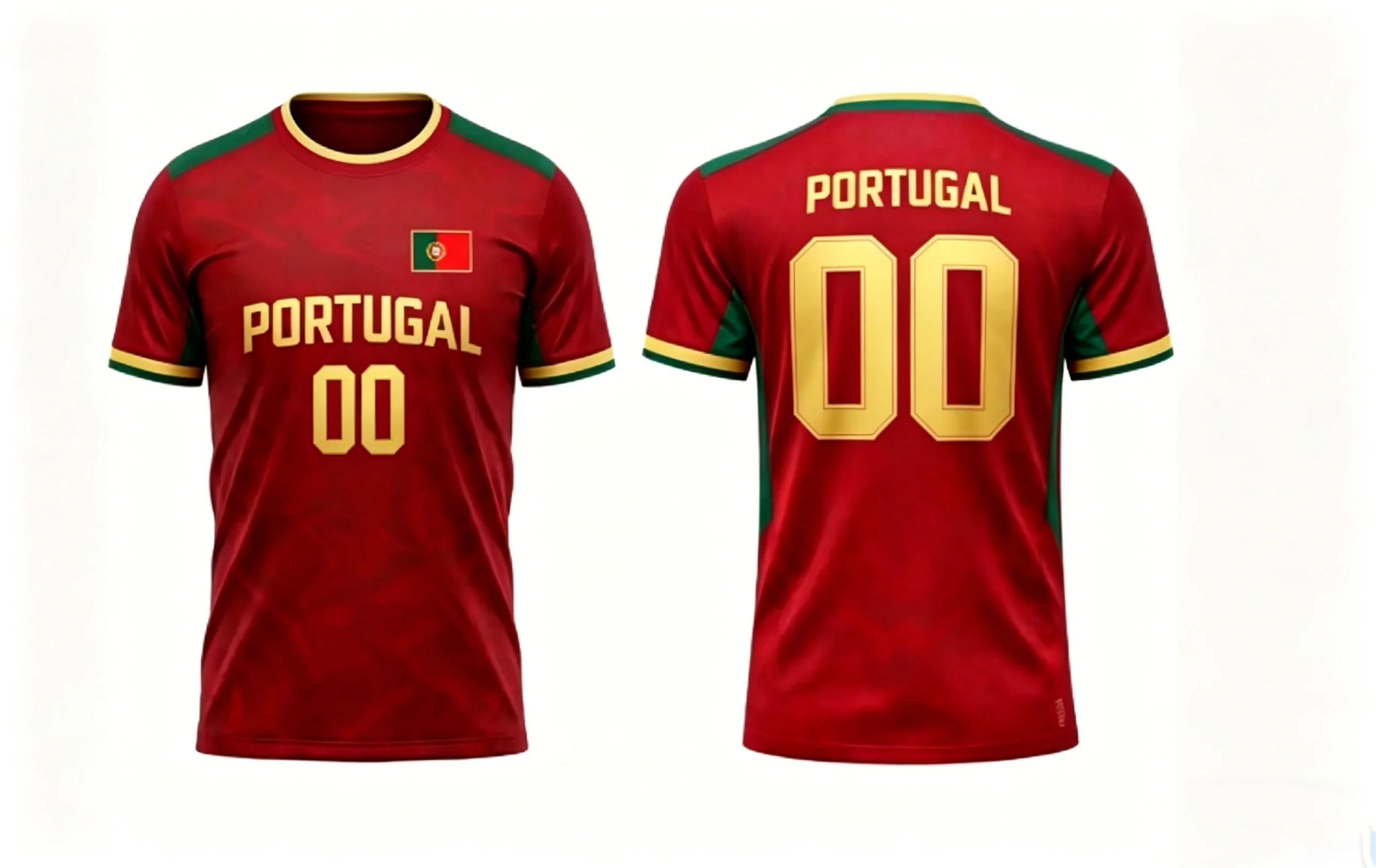 Portugal Herren Print-T-Shirt Sommer Fußball-Trainingsuniform Atmungsaktives Schnelltrocknendes Trikot für Männer und Frauen Outdoor-Geschenk-Top – Detail 9