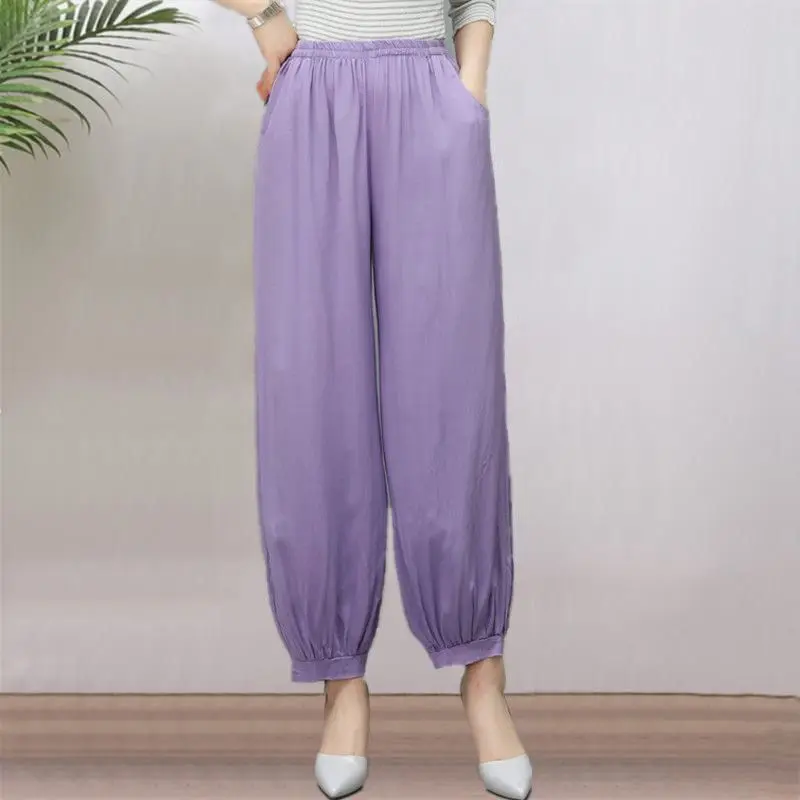 

Beach Pants Travel Loose Large Size Drooping Boho Wide-leg Trousers Thin Home Clothes Woman Room Wear Slipper Women's Pajamas Pj