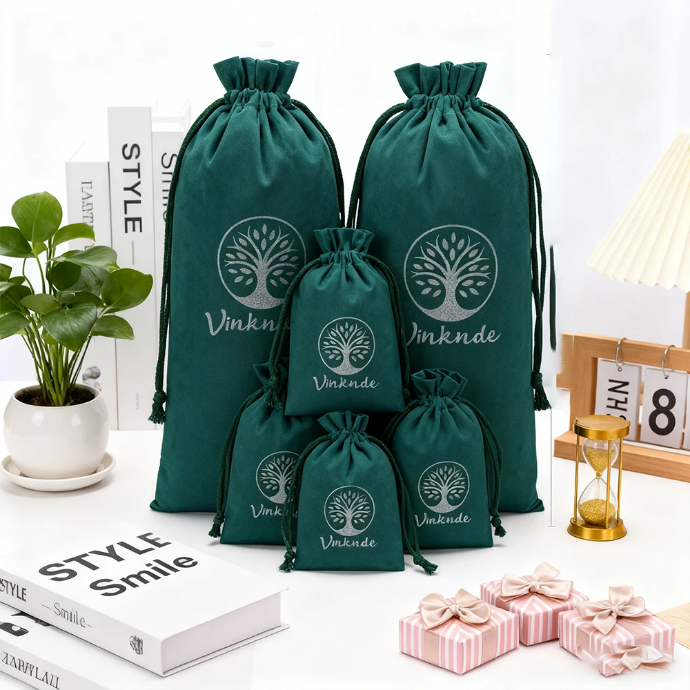 

100 упаковок, роскошные индивидуальные логотипы, ювелирные изделия, шнурок, бархатная пыль, подарочные пакеты, косметические волосы, парик, духи, свадебный рождественский органайзер