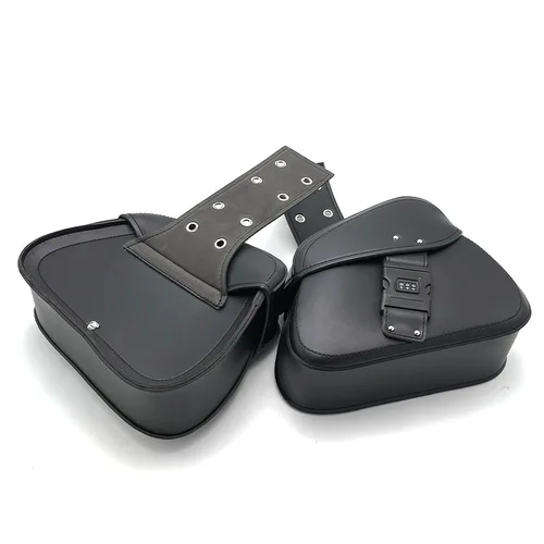 Imagen 2 del producto Alforjas de motocicleta con bloqueo de contraseña, almacenamiento de herramientas laterales, bolsas de sillín universales para Harley Kawasaki Suzuki Yamaha Cruiser Bobber