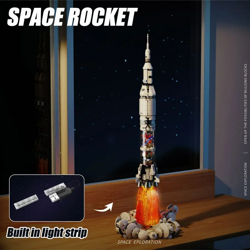 Zestaw do składania modelu rakiety kosmicznej dla dzieci, puzzle, klocki konstrukcyjne, ozdoba lotnicza, chińskie klocki, zabawka dla chłopca