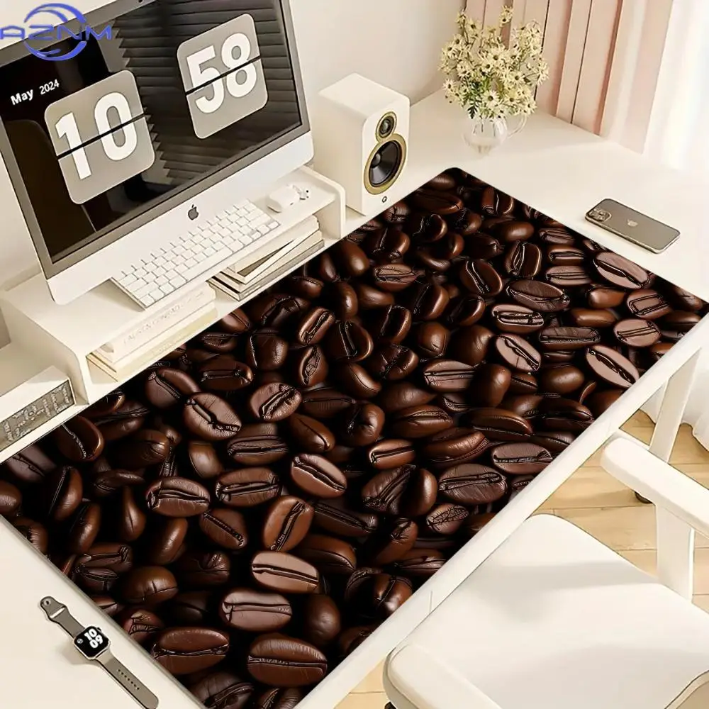 Coffee Beans Mouse Pad XL Computer Accessories Office Game Table Mats Rubber Anti-slip Gaming Keyboard Mousepads Desk Pads