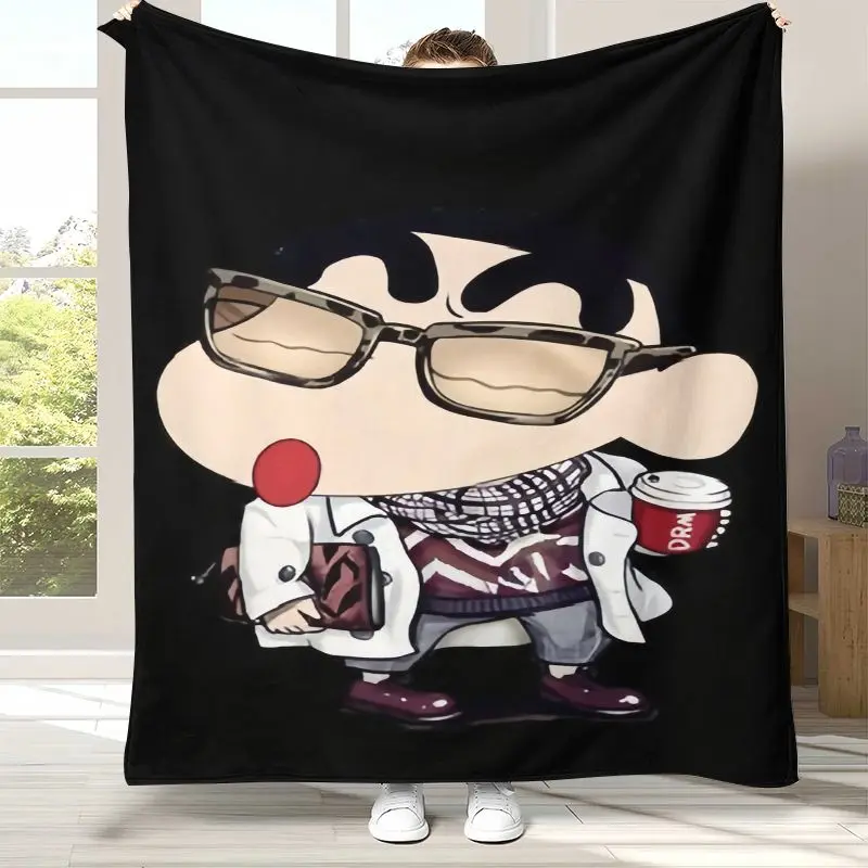 Funny C-Crayon Shin-chans Cartoon Soft Flannel Throw Blanket,Cozy Warm Blanket for Bed,Sofa,Living Room,Picnic,Home Decor,Gift